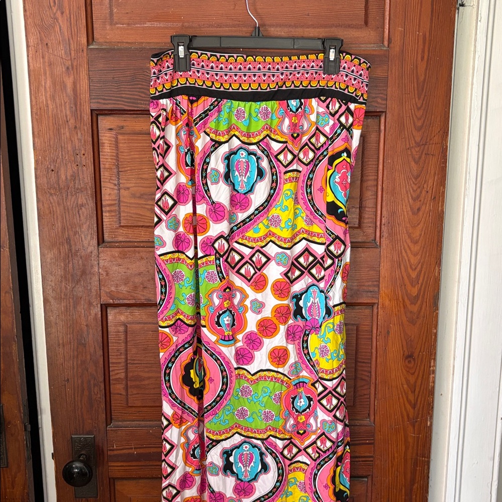 Trina Turk Swim Spa Collection Stretch Maxi Long Halter Dress Cover Up Sz M - Picture 3 of 7